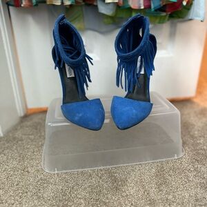 Steve Madden Blue Fringe Heels